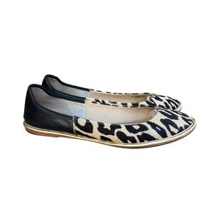 Diane von Furstenberg Leopard Calf Hair Botswana Ballet Flats 9.5M Retail $198